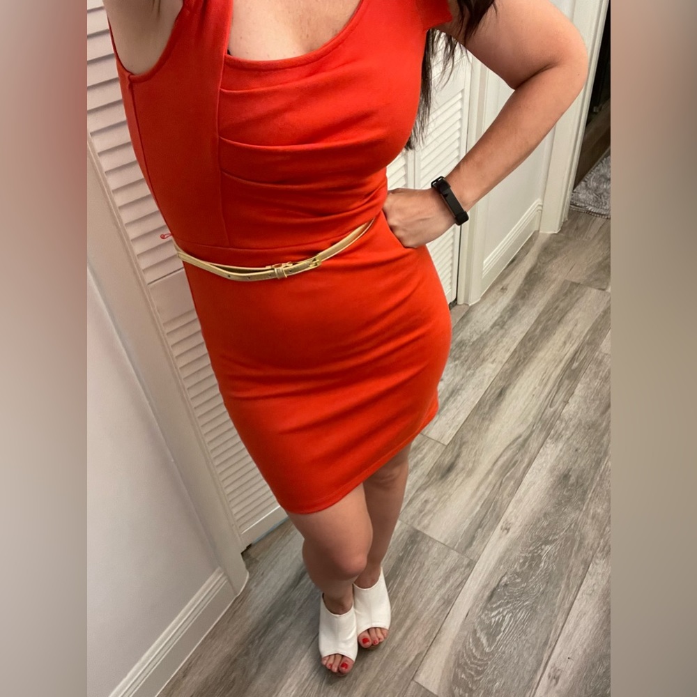 Bebe bodycon mini dress with belt